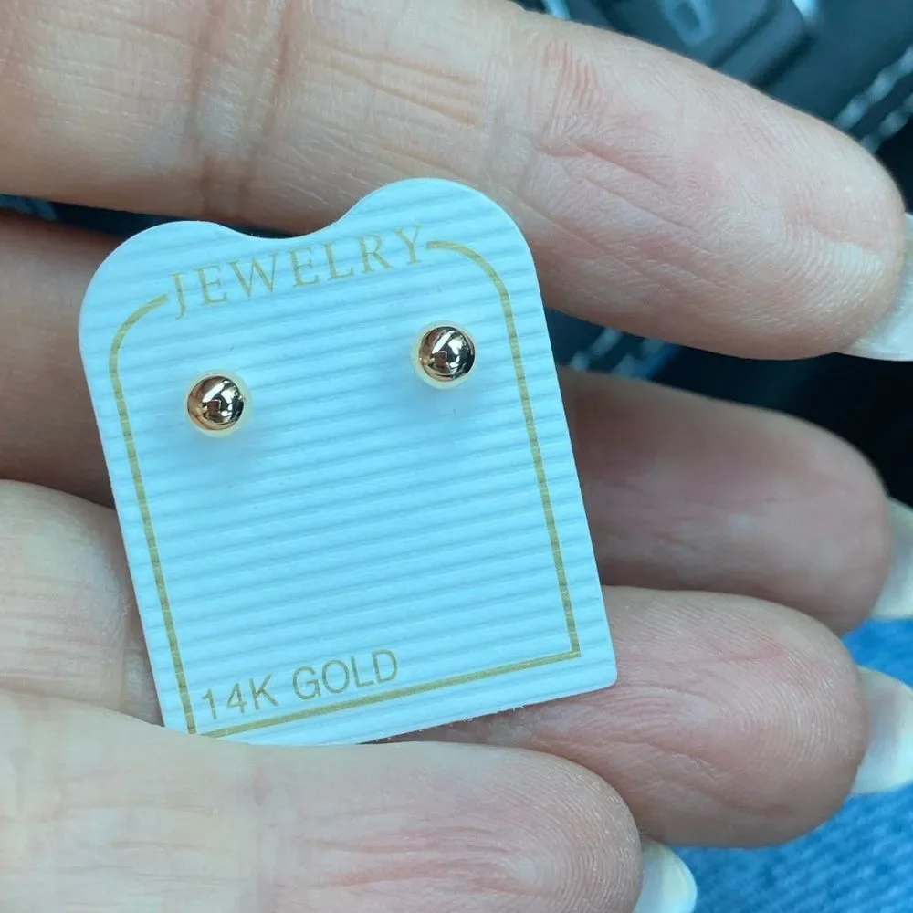 14k Yellow Gold 4mm Ball Screwback Earrings